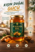 Kış Ayları İçin Bağışıklık Desteği Sağlayan Karışım Kalkan Bal (Propolis & Zerdeçal) 850 gr