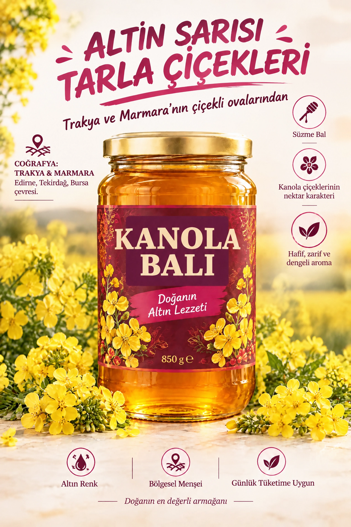 Kanola Balı Trakya ve Marmara’nın altın sarısı lezzeti 850 gr