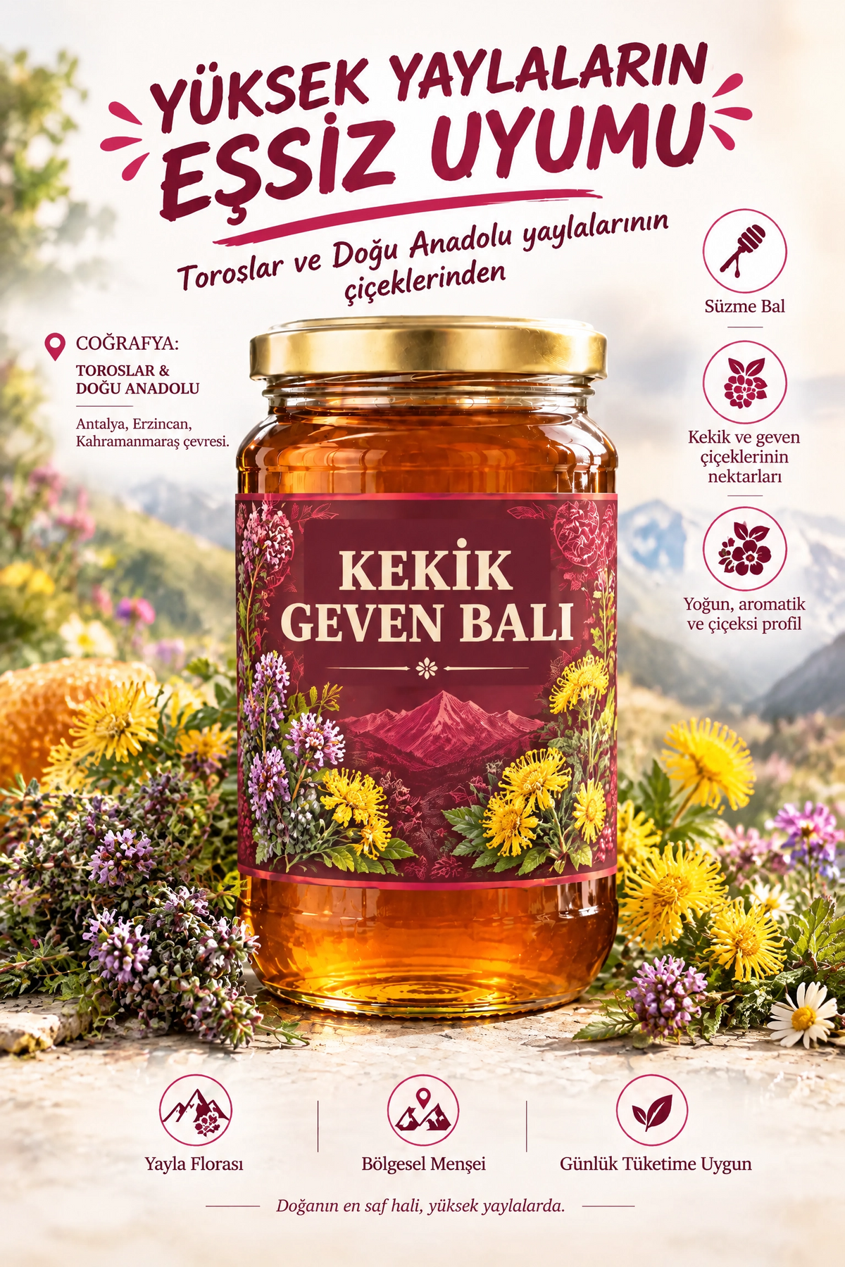 Kekik Geven Balı Yüksek yaylaların aromatik uyumu 850 gr