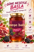 Güne Enerjik ve Keyifli Başlamak İsteyenler İçin Neşe Balı (Karadut & Nar Ekstresi) 850 Gr