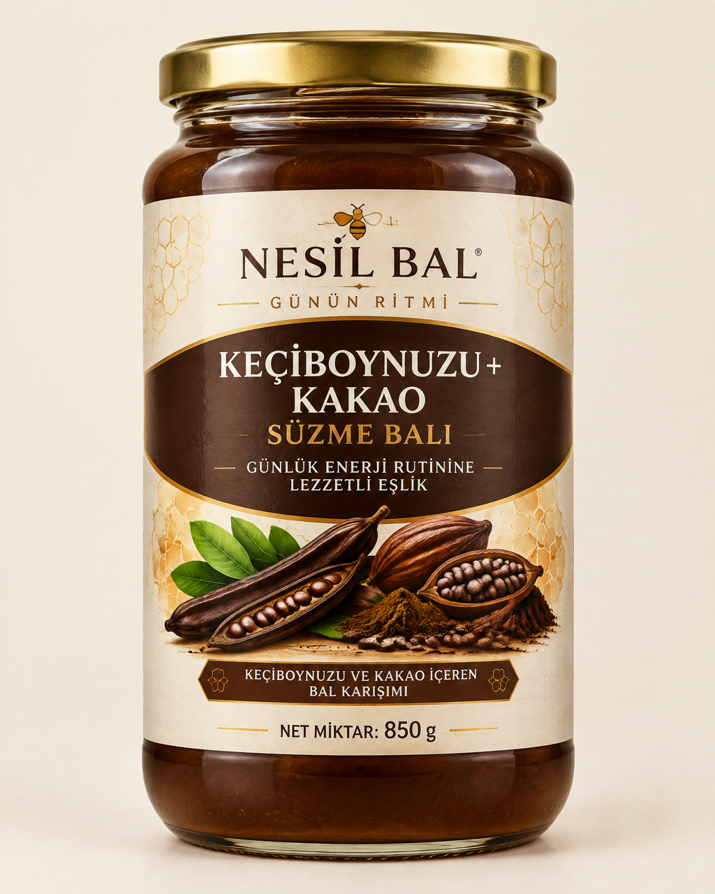 Günlük enerji rutinine lezzetli eşlik. Keçiboynuzu + Kakao Süzme Balı — 850 g
